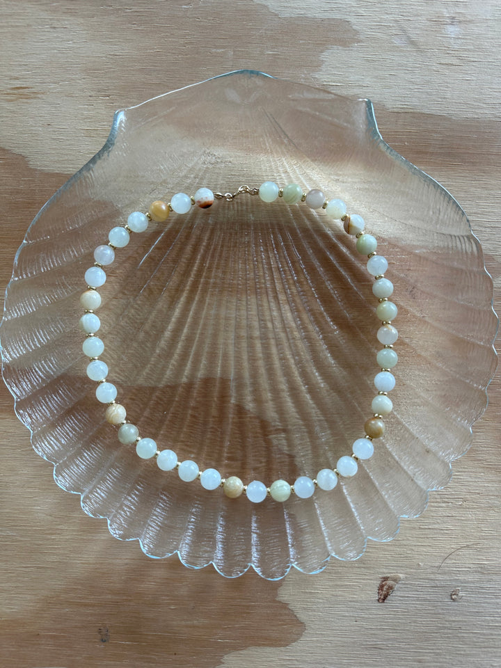 Las Rais - Beaded Necklace - Light Multi Gold Spacer