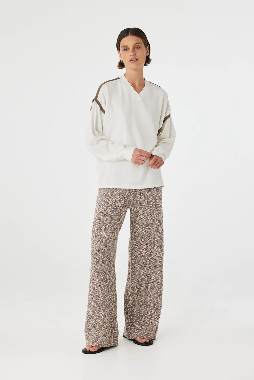 Eden Long Sleeve Tee - Cream and Espresso