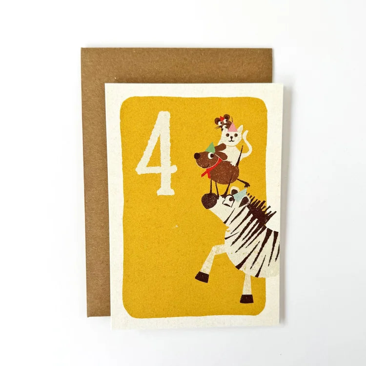 4 Party Animals Card