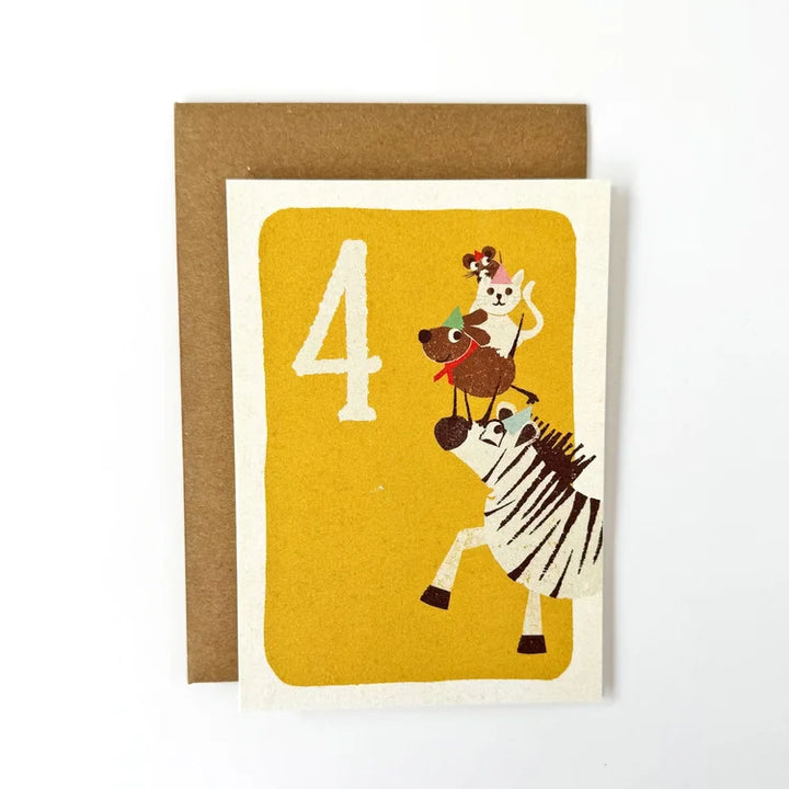 4 Party Animals Card