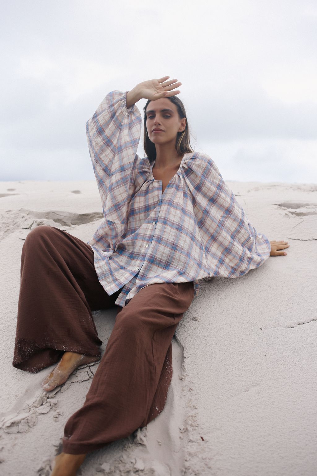 Ra Blouse - Juniper Check