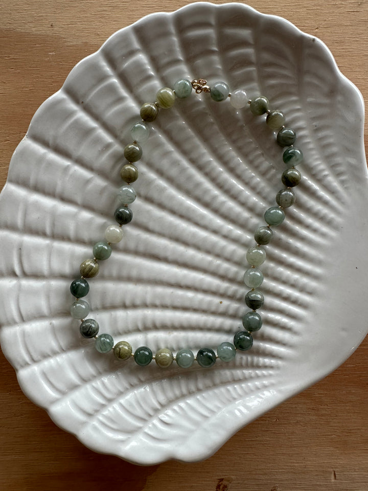 Las Rais - Beaded Necklace - Green Blue