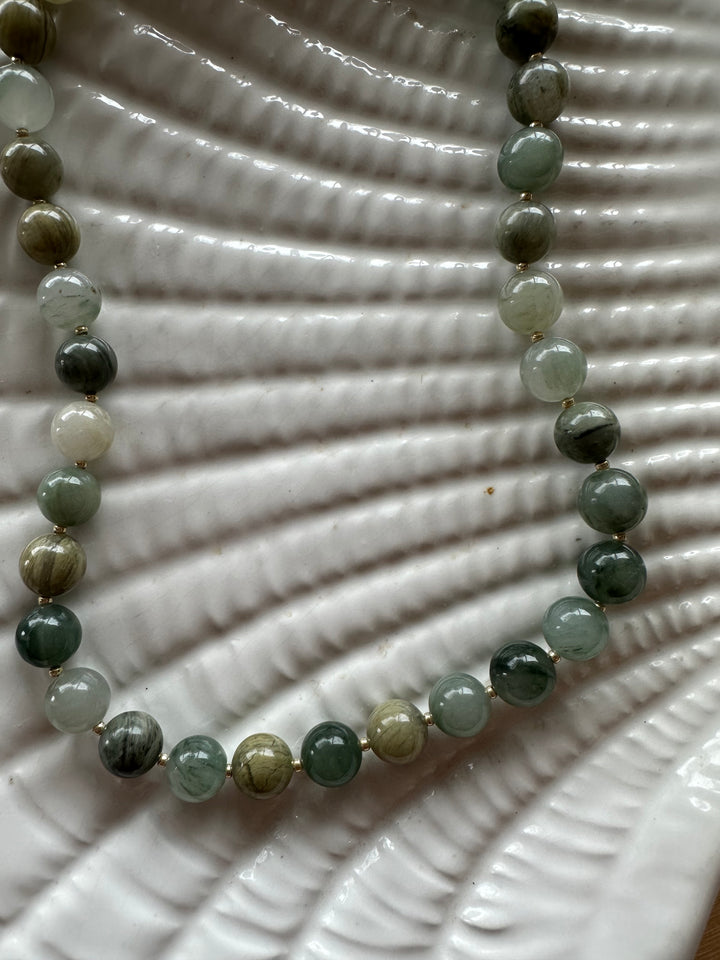 Las Rais - Beaded Necklace - Green Blue