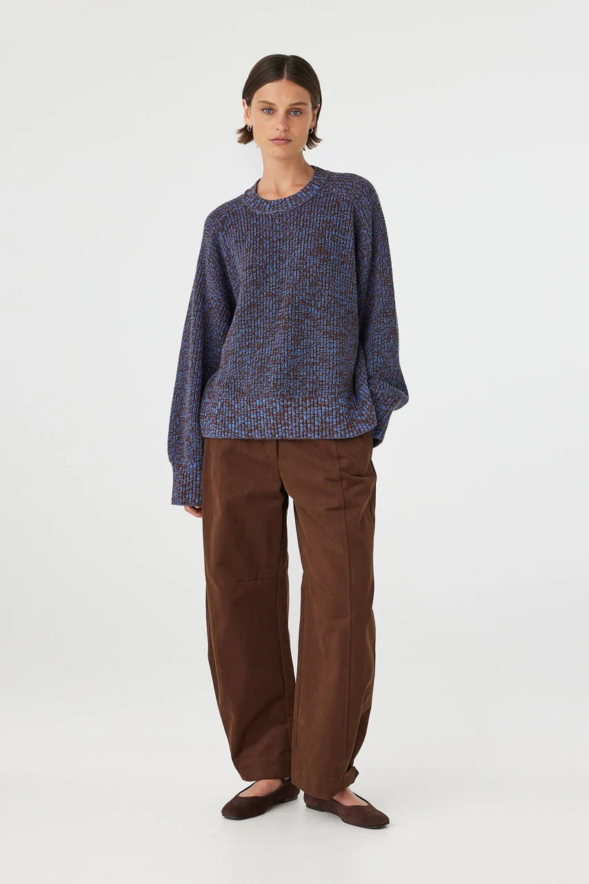 Solene Sweater - Chocolate and Royal Multi