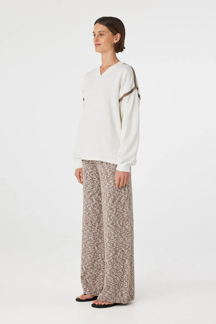 Eden Long Sleeve Tee - Cream and Espresso