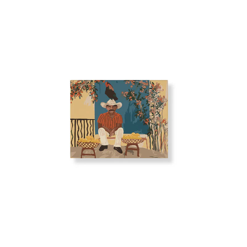 Man And A Chicken Framed Paint By Numbers Kit (Mini)