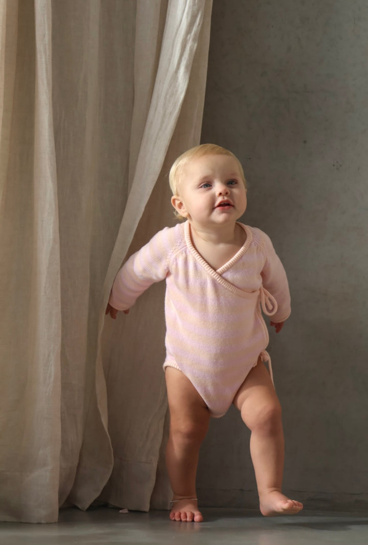 Essential Wrap Romper - Pink & Peach