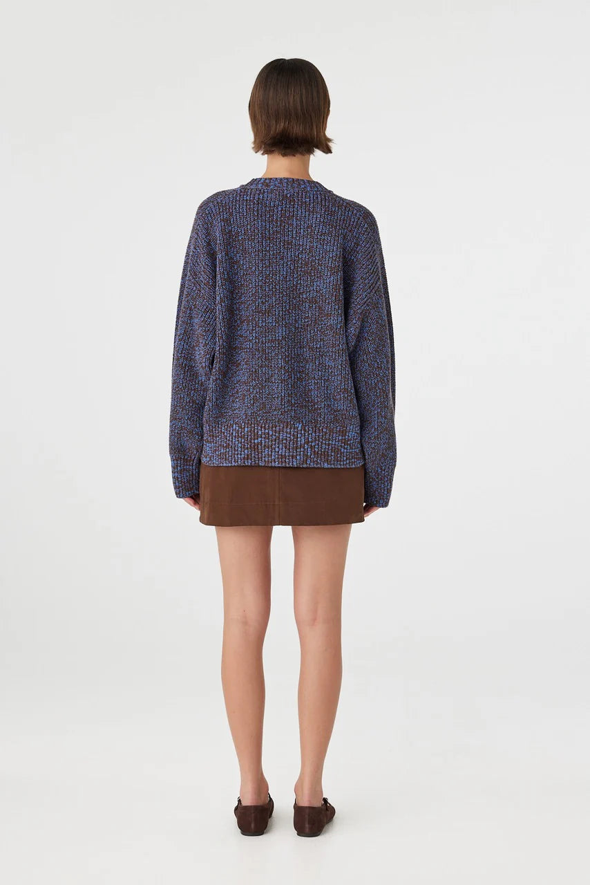 Solene Sweater - Chocolate and Royal Multi