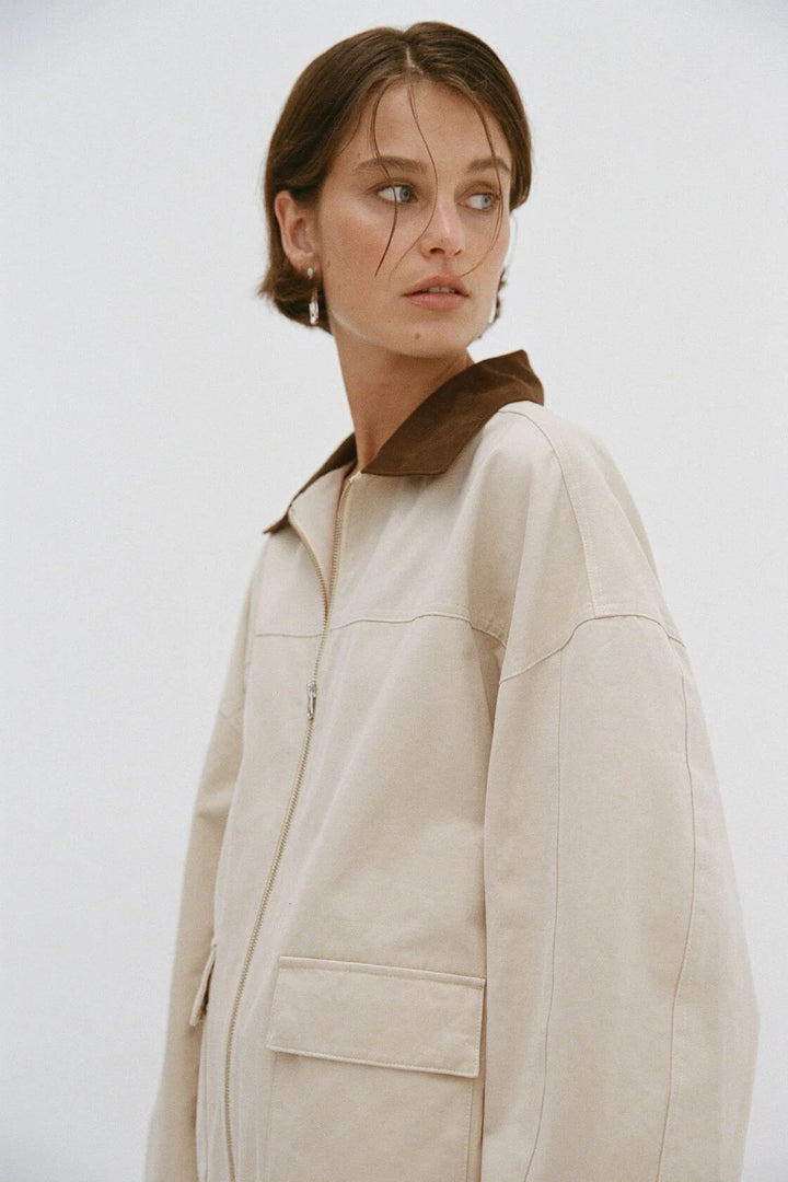 Rory Jacket - Beige and Espresso