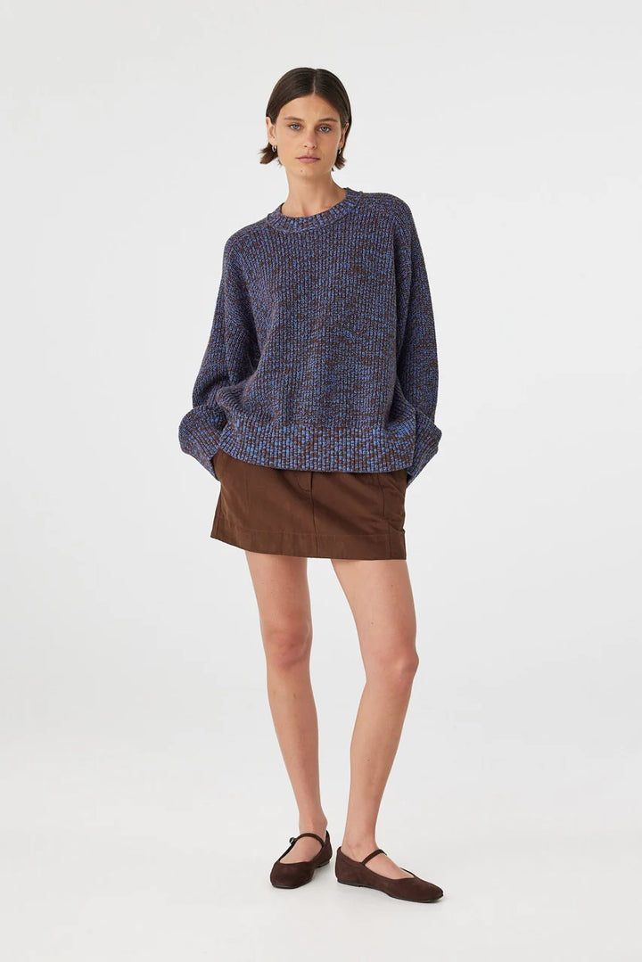 Solene Sweater - Chocolate and Royal Multi