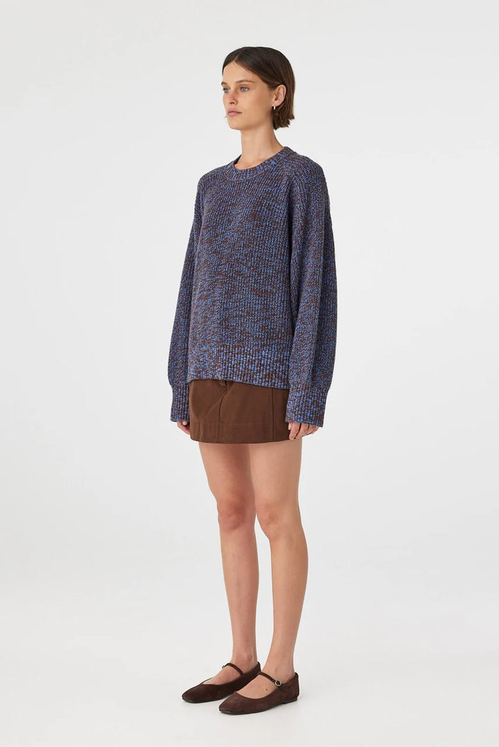 Solene Sweater - Chocolate and Royal Multi