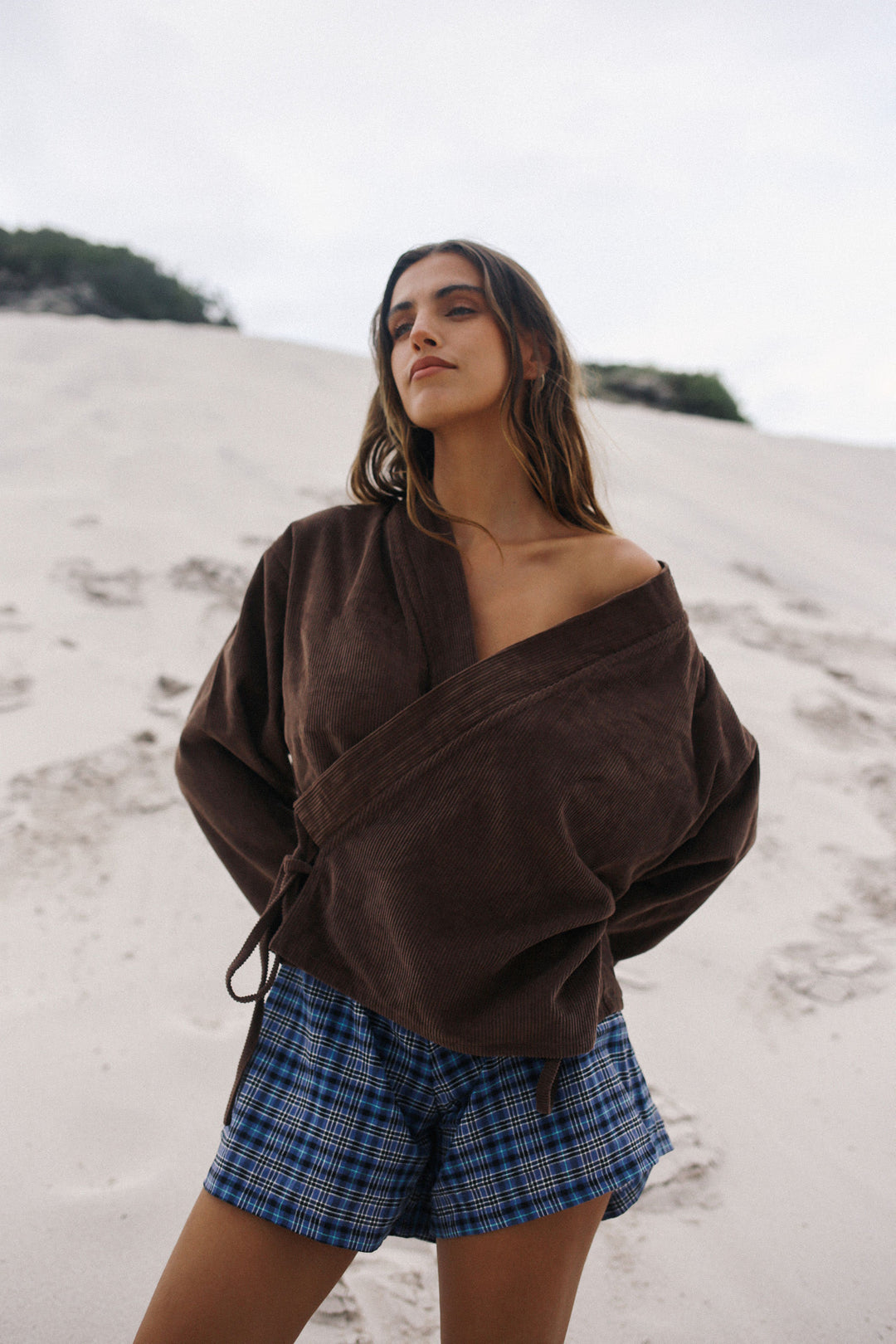 Amber Wrap Jacket - Chocolate