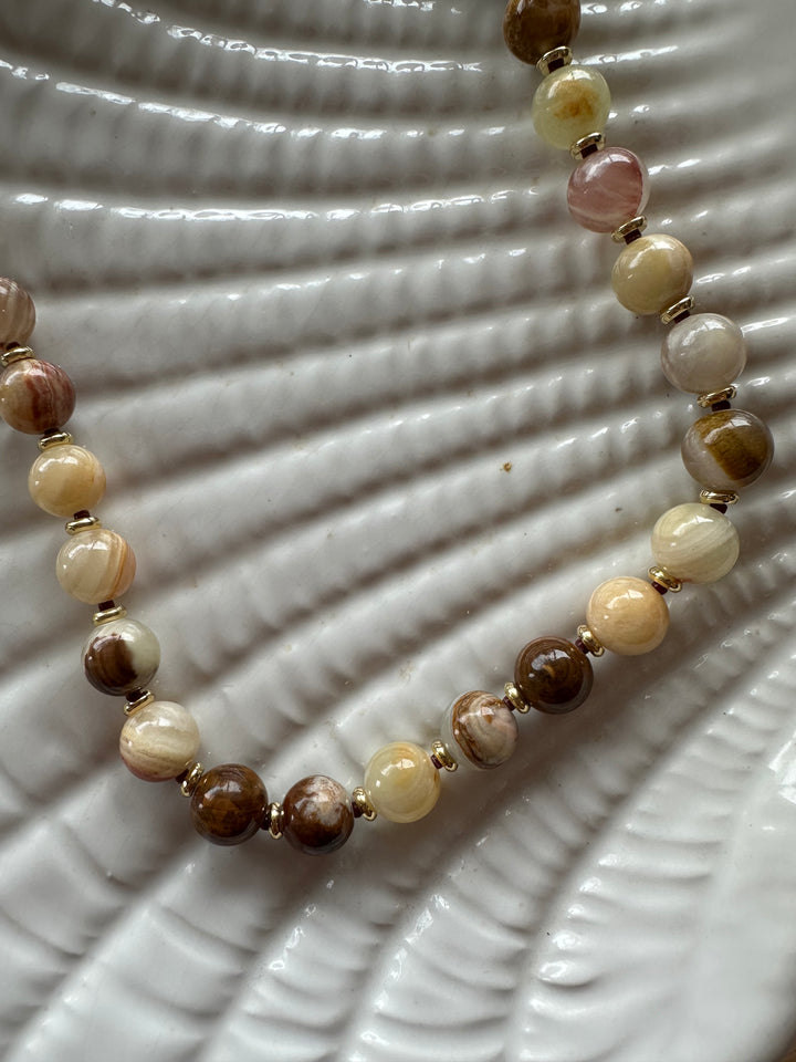 Las Rais - Beaded Necklace - Neutral Planets