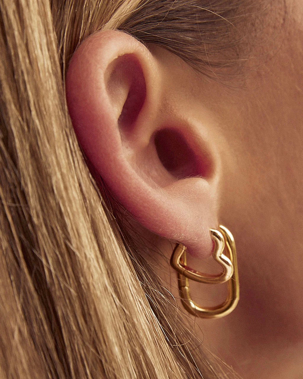 Sweetheart Gold Earrings - Small