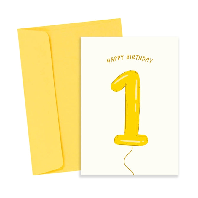 Happy 1st Birthday Balloon Card