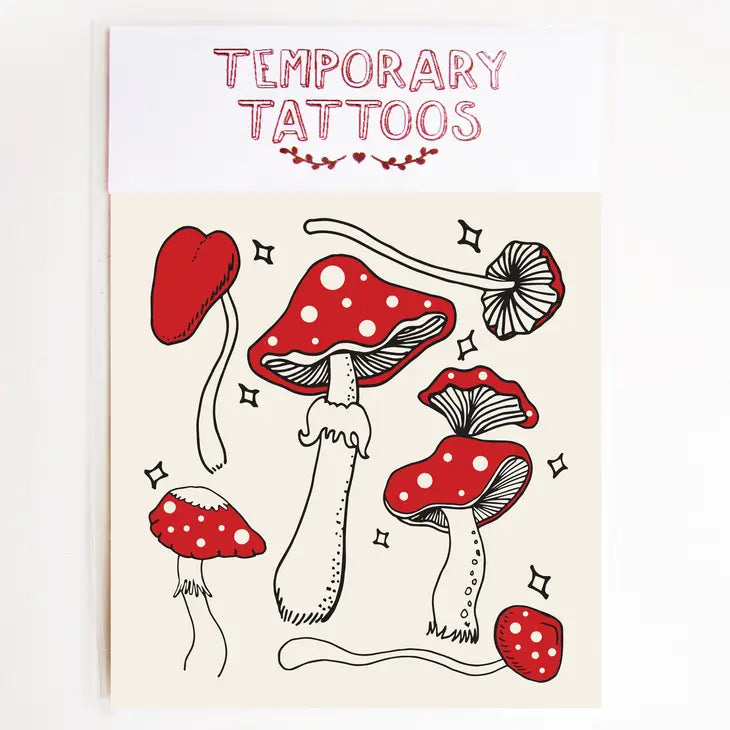 Quirky Mushrooms Temporary Tattoos