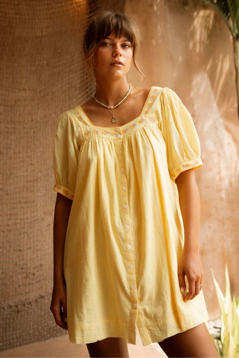 Gabby Mini Dress - Lemon