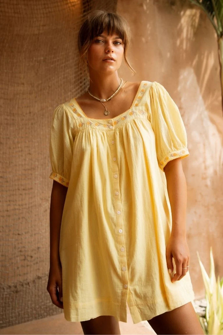 Gabby Mini Dress - Lemon