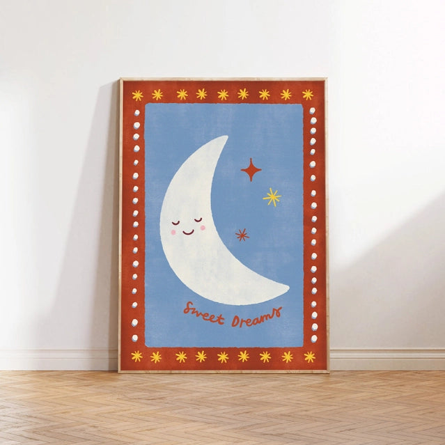 Sweet Dreams Moon Print A3