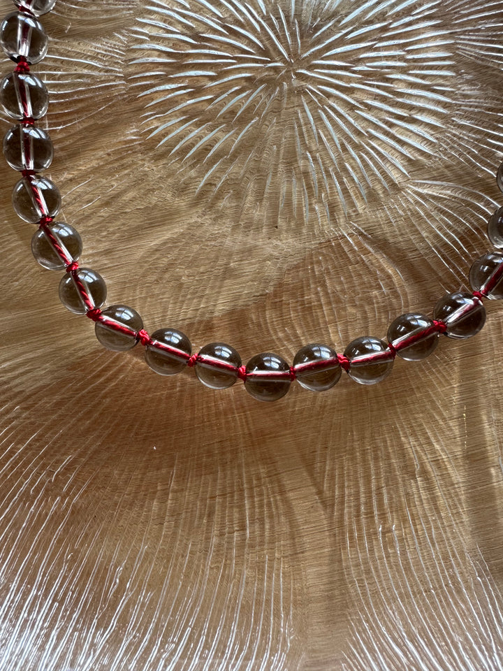 Las Rais - Beaded Necklace - Choc Glass