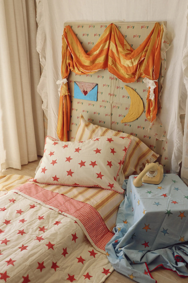 Rocket Star Reversible Quilt Cot