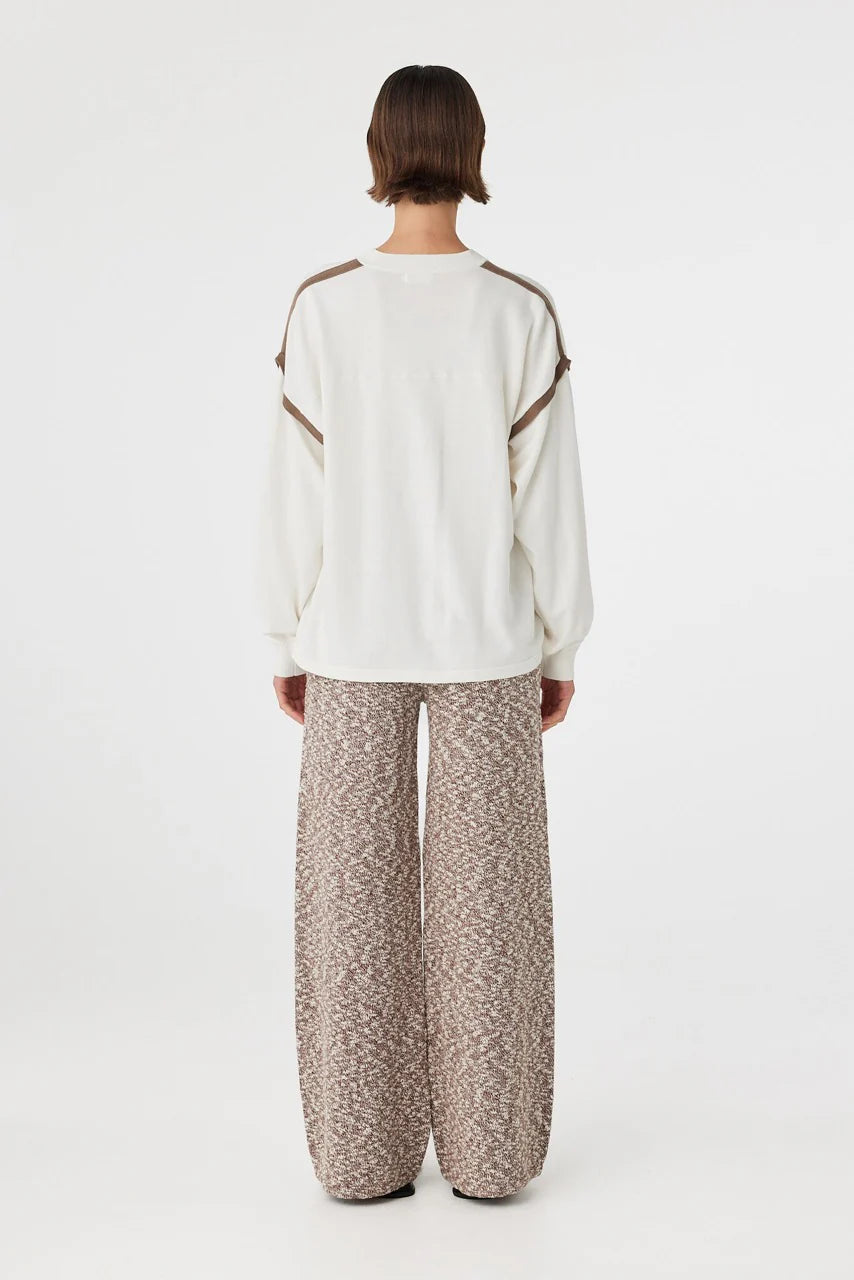 Eden Long Sleeve Tee - Cream and Espresso