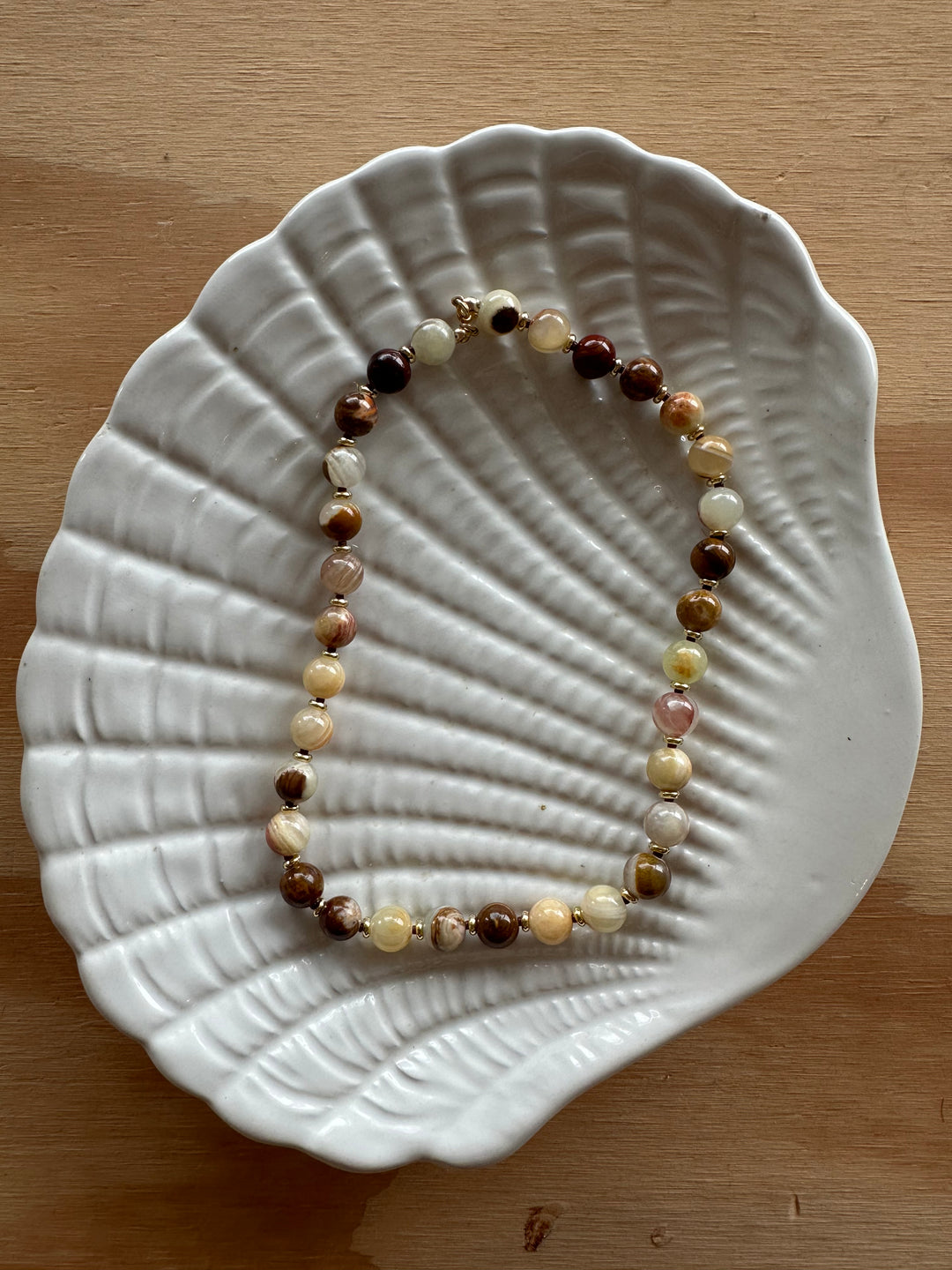 Las Rais - Beaded Necklace - Neutral Planets