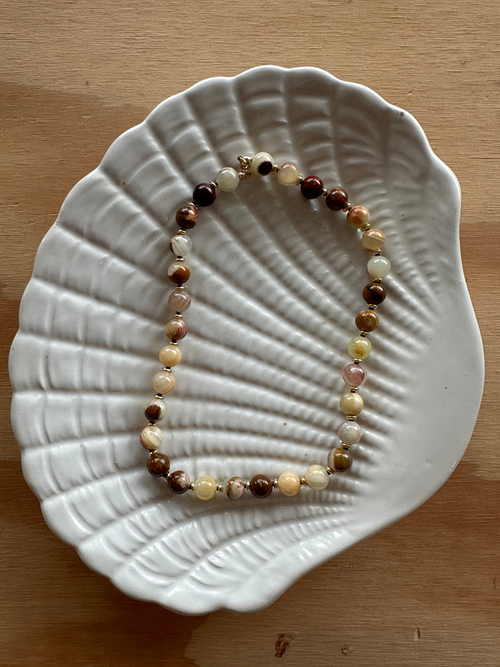 Las Rais - Beaded Necklace - Neutral Planets