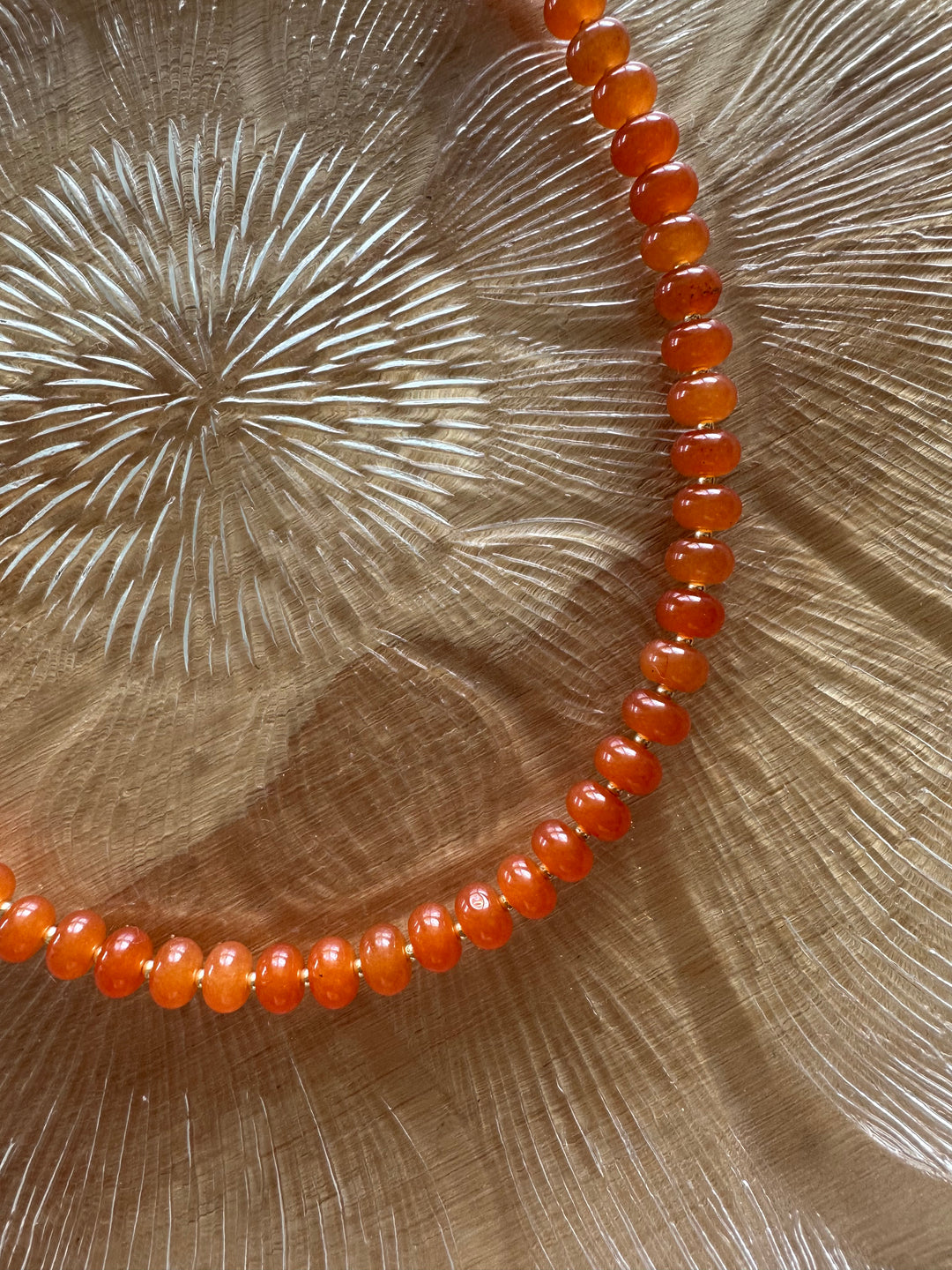 Las Rais - Beaded Necklace - Orange