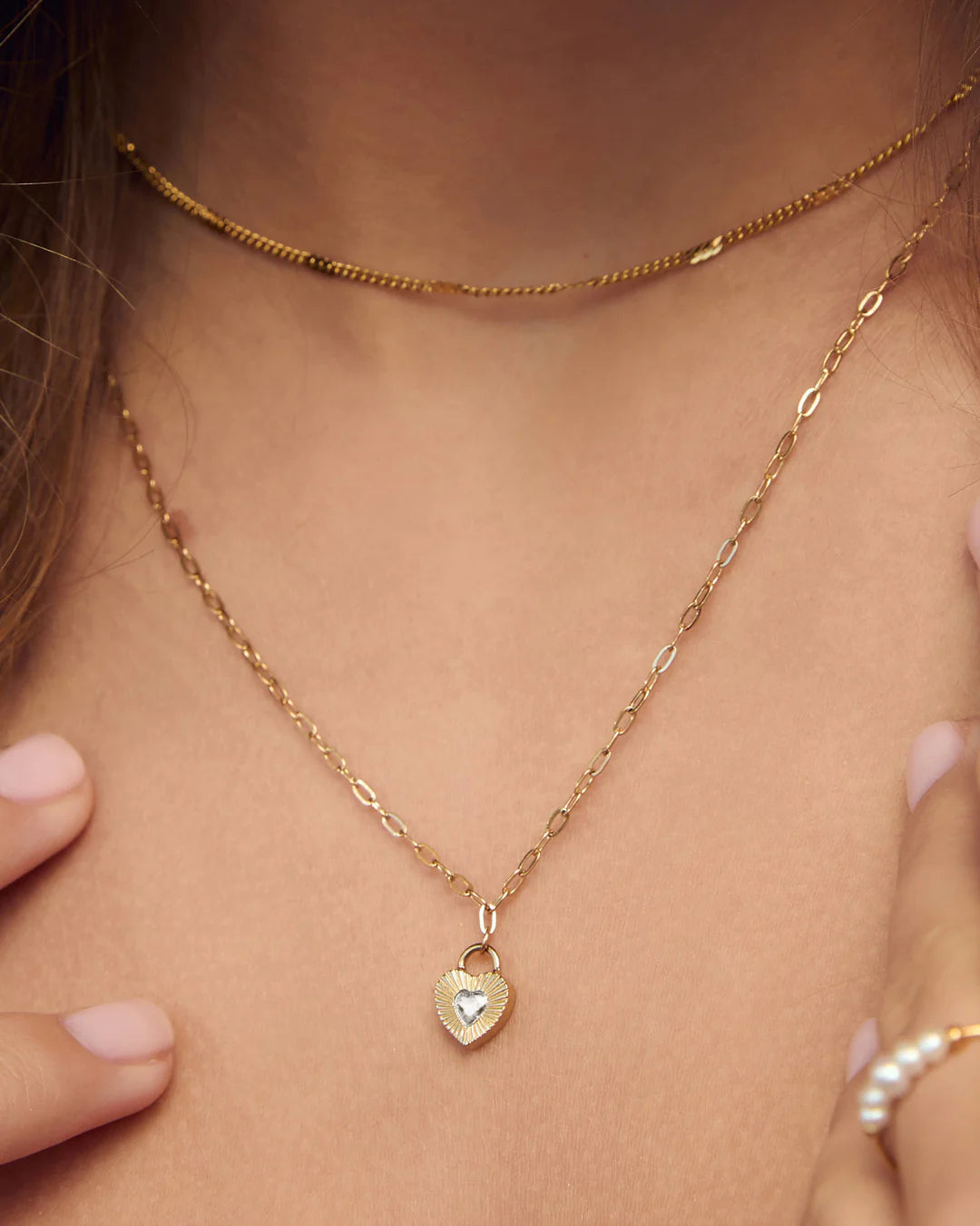 Ruby Heart Necklace - Stone