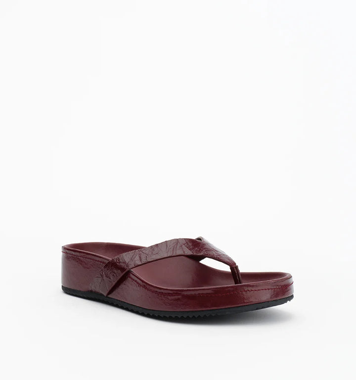 Akiko - Burgundy Oily Crinkle Leather