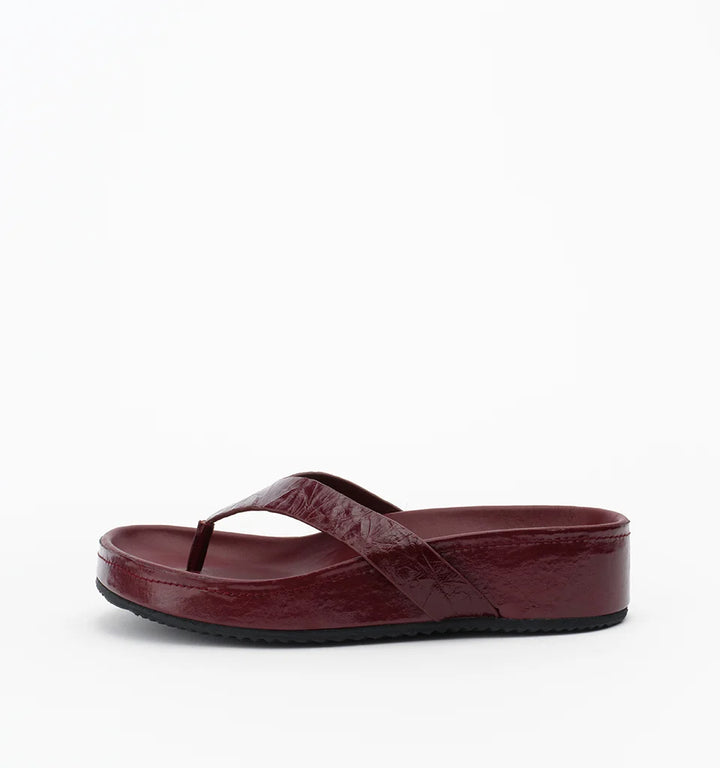 Akiko - Burgundy Oily Crinkle Leather