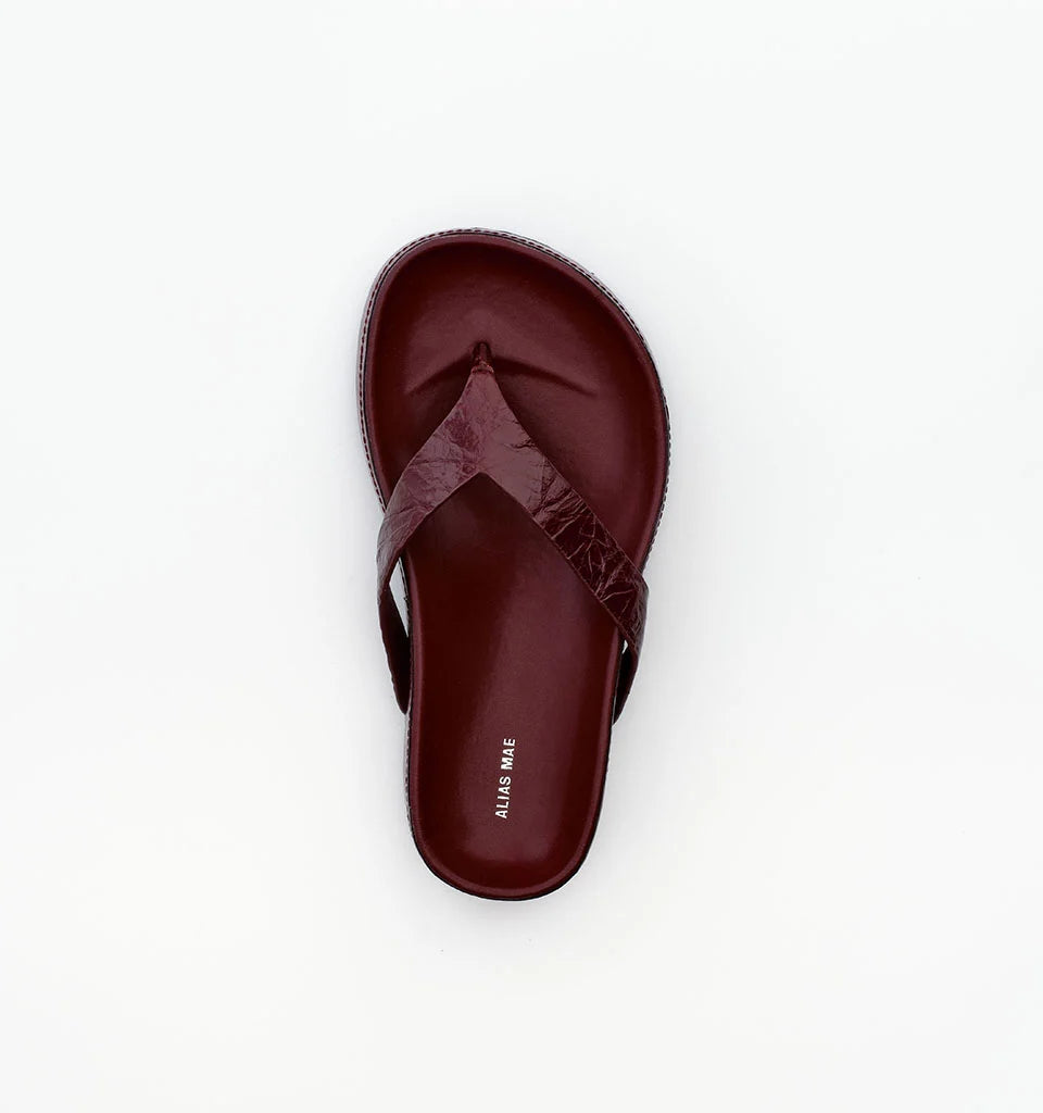 Akiko - Burgundy Oily Crinkle Leather