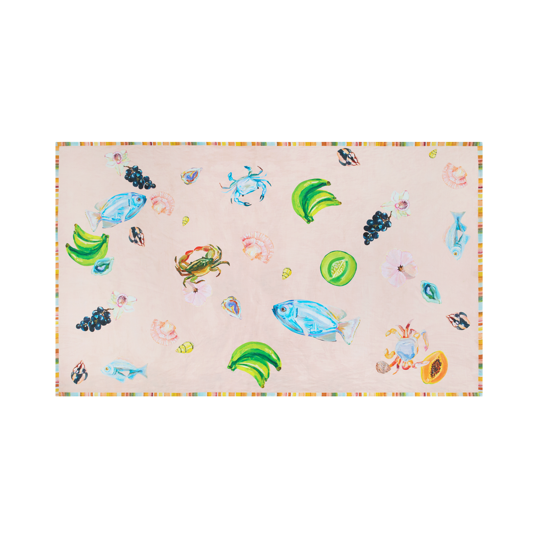 Annie Everingham Tablecloth -  Pastel Sea