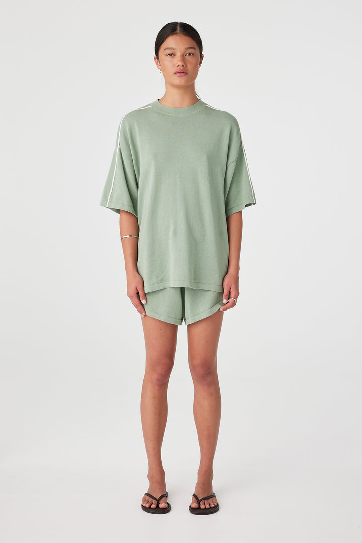 Pippa Oversized Tee - Eucalyptus & Sea Green