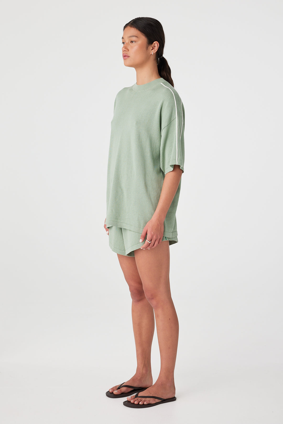 Pippa Oversized Tee - Eucalyptus & Sea Green