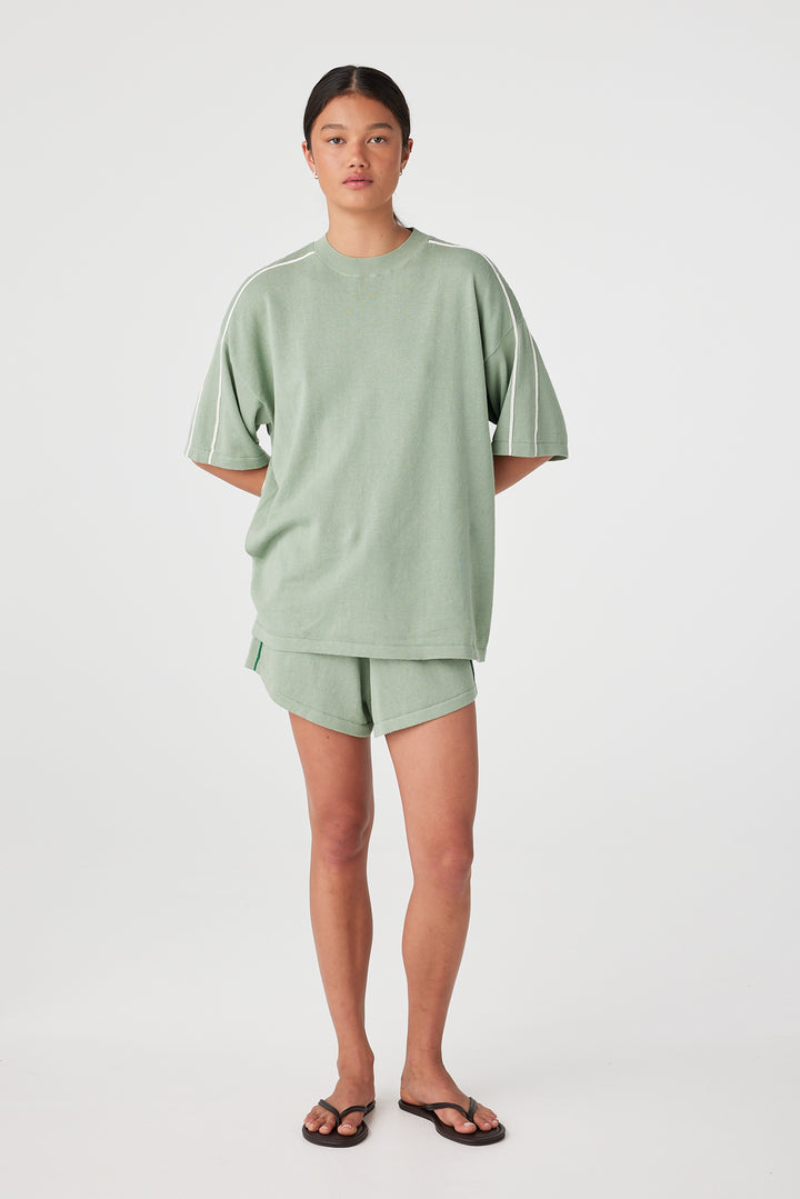 Pippa Oversized Tee - Eucalyptus & Sea Green