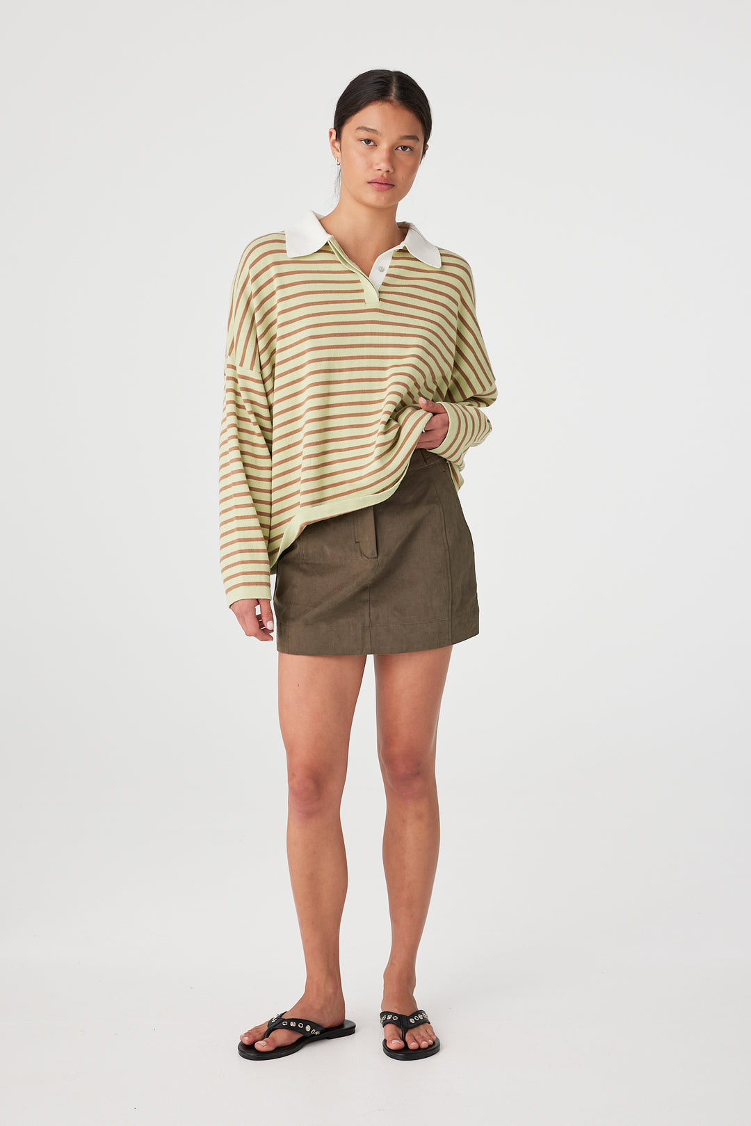 Rayne Knit Jersey - Celery and Pecan