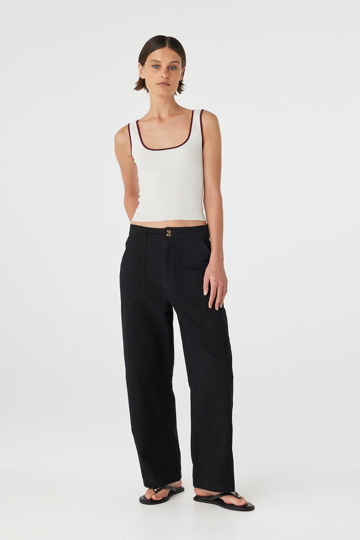 Kaya Tank - Cream and Merlot