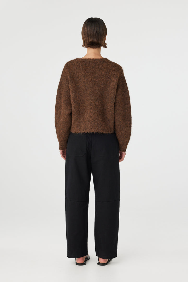 Liora Fluffy Cardigan - Espresso