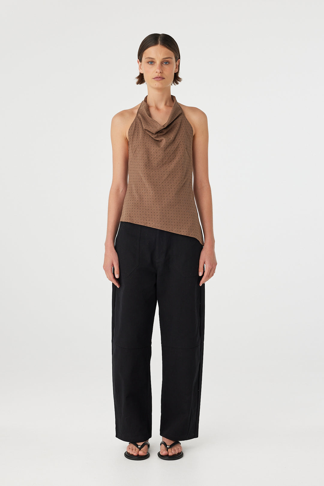 Alessia Top - Choc Polka Dot