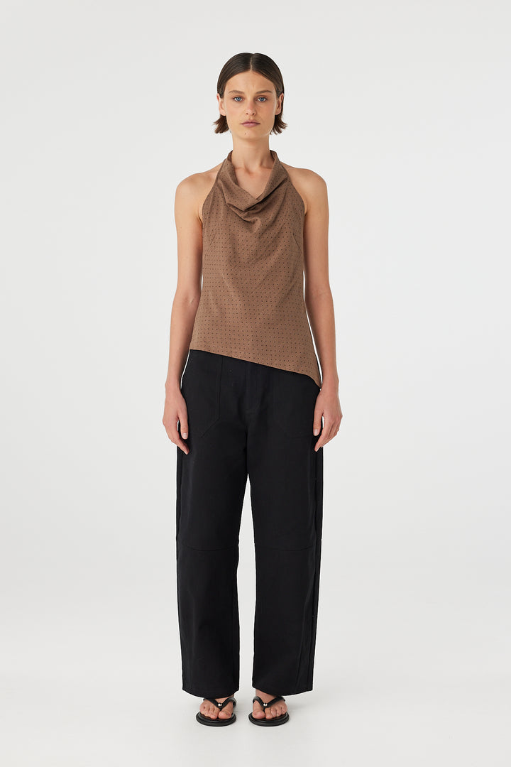 Alessia Top - Choc Polka Dot