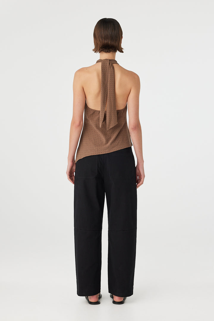 Alessia Top - Choc Polka Dot
