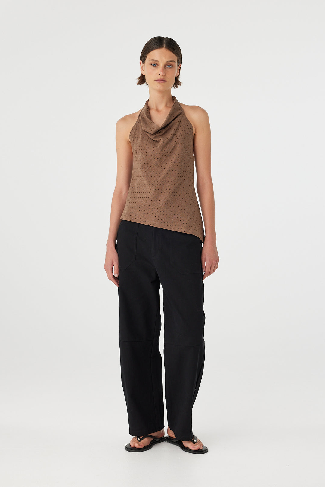 Alessia Top - Choc Polka Dot