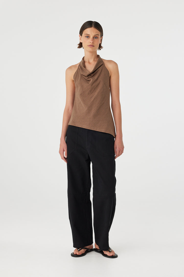 Alessia Top - Choc Polka Dot