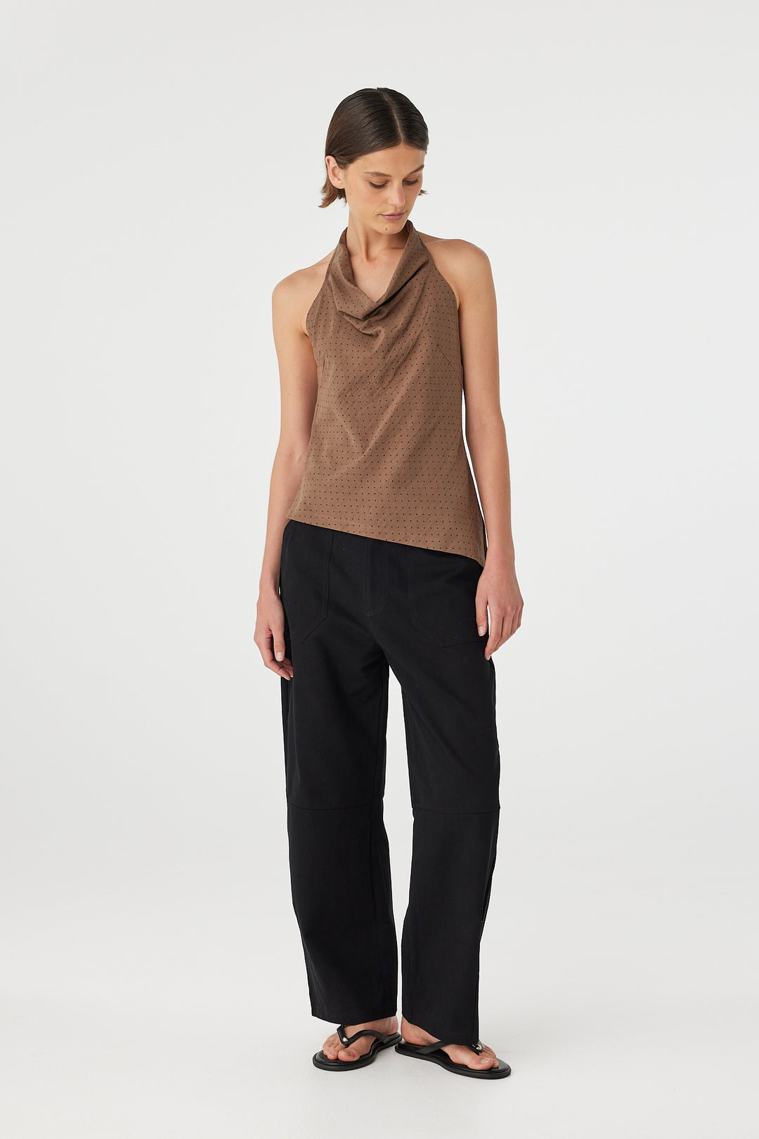 Alessia Top - Choc Polka Dot