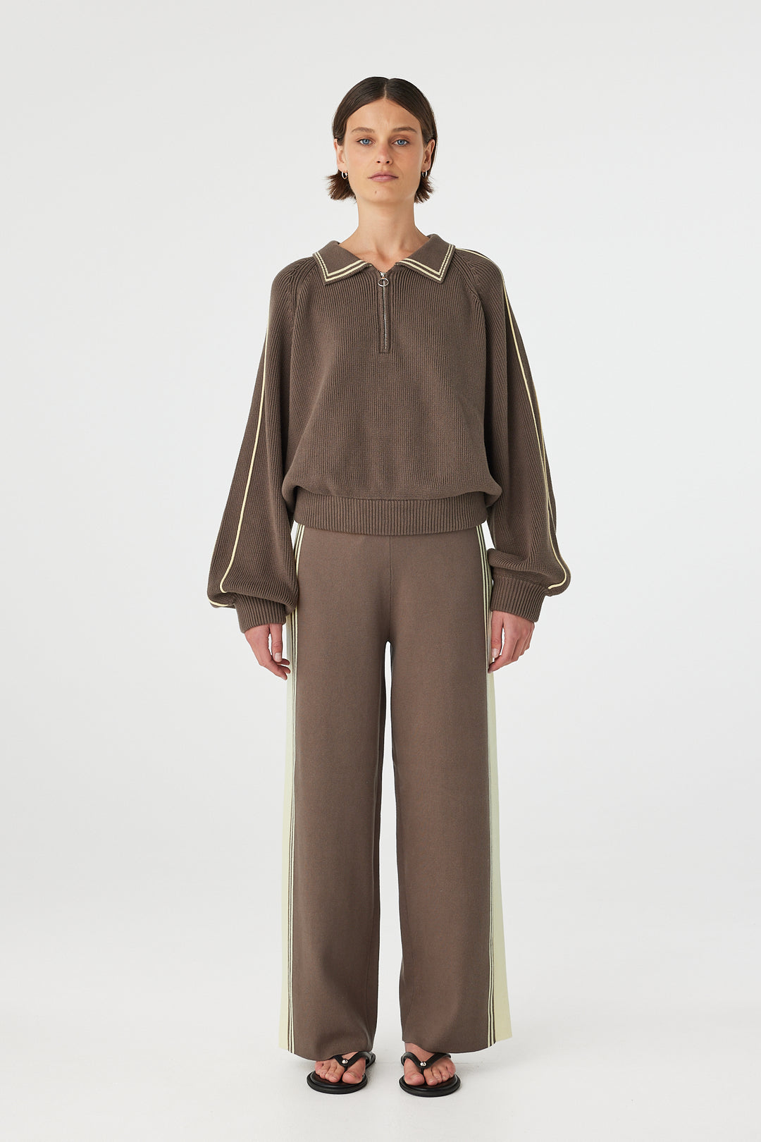 Nella Zip Sweater - Pavement and Butter