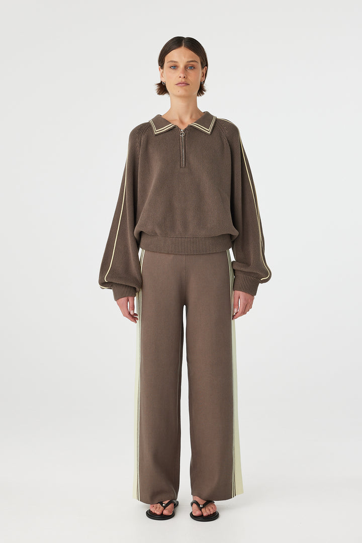 Nella Zip Sweater - Pavement and Butter