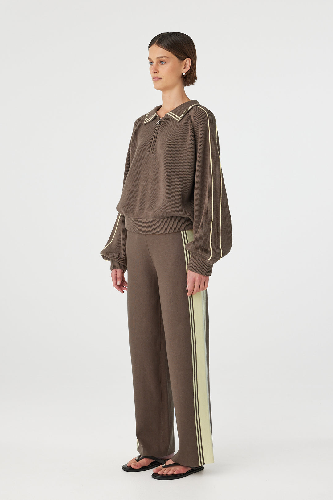 Nella Zip Sweater - Pavement and Butter