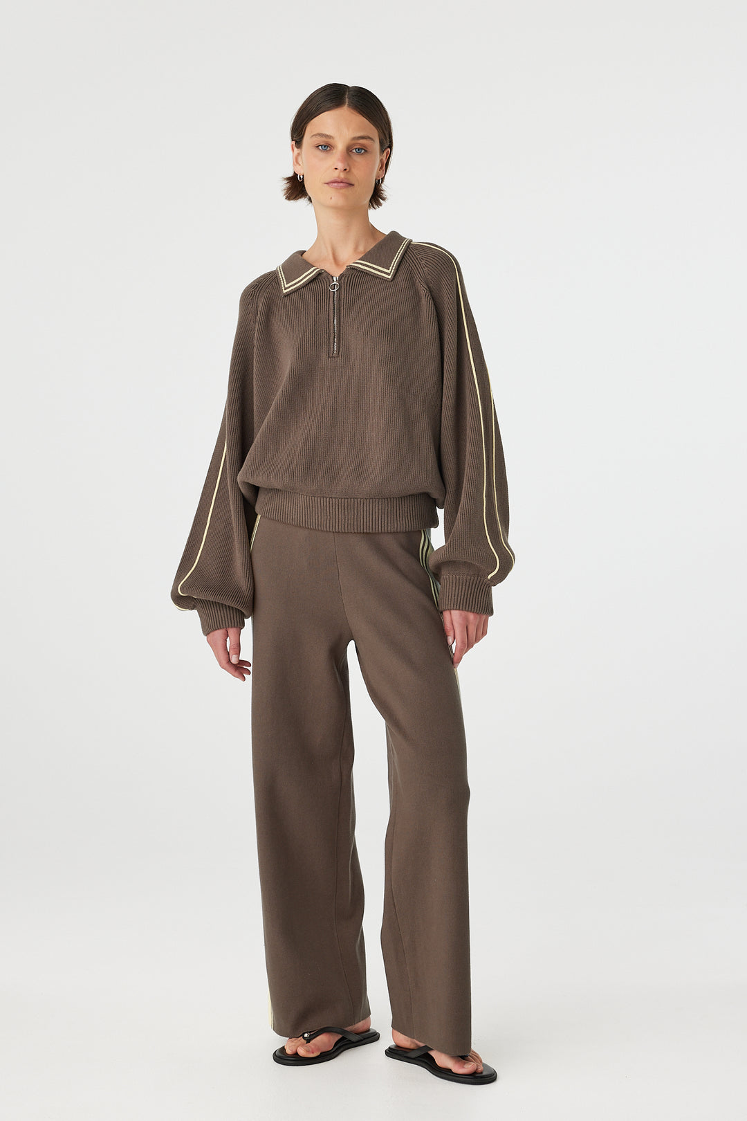 Nella Zip Sweater - Pavement and Butter